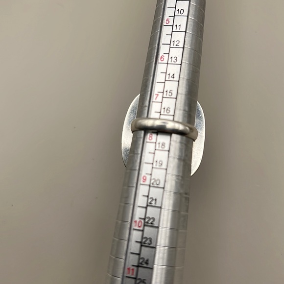 New Enhanced Faceted Ruby Silver Overlay Ring 7.75 - Picture 3 of 5